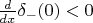 $\frac{d}{dx}\delta_-(0)<0$