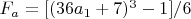 $F_a=[(36 a_1+7)^3-1]/6$