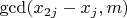 $\gcd(x_{2j}-x_j,m)$