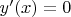 $y'(x)=0$