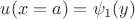 $u(x=a)=\psi_1(y)$