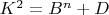 $K^2 = B^n + D$