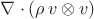 $\nabla \cdot (\rho \, v \otimes v)$
