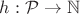 $h:{\mathcal P}\to{\mathbb N}$