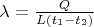\lambda=\frac {Q} {L(t_1-t_2)}