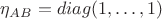 $\eta_{AB} = diag(1,\dots,1)$