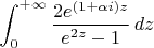 $$\int_0^{+\infty}\frac {2e^{(1+\alpha i)z}} {e^{2z}-1}\,dz$$