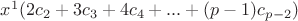 $x^1(2c_2 + 3c_3 + 4c_4 + ... + (p - 1)c_{p - 2})$