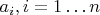 $a_i, i=1\ldots n$