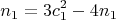 $$ n_{1} = 3c_{1}^2 - 4n_{1}  $$
