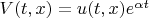 $V(t,x)=u(t,x)e^{\alpha t}$