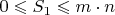 $0 \leqslant S_1 \leqslant m\cdot n$