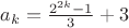 $a_{k} = \frac{2^{2k}-1}{3}+3$