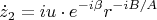 $$\dot{z}_2=iu\cdot e^{-i\beta}r^{-iB/A}$$