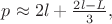 $p\approx 2l+\frac{2l-L}{3},$