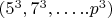 $(5^3, 7^3,&hellip;..p^3)$