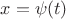 $x = \psi(t)$