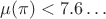 $\mu(\pi)<7.6\dotso$
