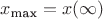 $x_{\text{max}}=x(\infty)$