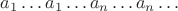 $a_1 \dots a_1 \dots a_n \dots a_n \dots$