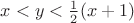 $x < y < \frac{1}{2}(x+1)$