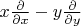 $x\frac{\partial}{\partial x}-y\frac{\partial}{\partial y}$