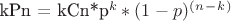 kPn = kCn*p^k*(1-p)^(^n^-^k^)