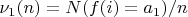 $\nu_1(n)=N(f(i)=a_1)/n$