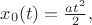 $x_0(t)=\frac{at^2}{2},$ $x_0(t)=\frac{at^2}{2},$