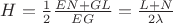 $H=\frac 1 2\frac{EN+GL}{EG}=\frac{L+N}{2\lambda}$