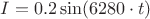 $I=0.2\sin (6280\cdot t)$