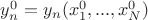 $y_n^0=y_n(x_1^0,...,x_N^0)$