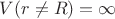 $V(r \ne R)=\infty$