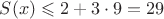 $S(x) \leqslant 2+3\cdot9 = 29$