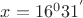 $x=16^0 31^&rsquo;$