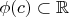 $\phi(c)\subset\mathbb{R}$
