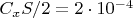 $C_xS/2=2\cdot10^{-4}$
