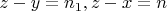 $z-y=n_1, z-x=n$