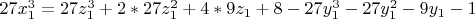 $27x_1^3=27z_1^3+2*27z_1^2+4*9z_1+8-27y_1^3-27y_1^2-9y_1-1$