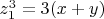 $z_1^3 = 3(x + y)$