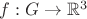 $f:G \to \mathbb{R}^3$