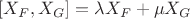 $[X_F, X_G] = \lambda X_F + \mu X_G$