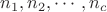 $n_{1},n_{2},\cdots ,n_{c}$ $n_{1},n_{2},\cdots ,n_{c}$