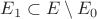 $E_1\subset E\setminus E_0$