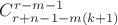 $C_{r+n-1-m(k+1)}^{r-m-1}$