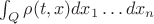 $\int_Q\rho(t,x)dx_1\ldots dx_n$