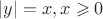 $|y|=x, x\geqslant0$