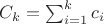 $C_k=\sum_{i=1}^k c_i$