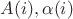 $A(i),\alpha(i)$