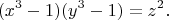 $$(x^3-1)(y^3-1)=z^2.$$